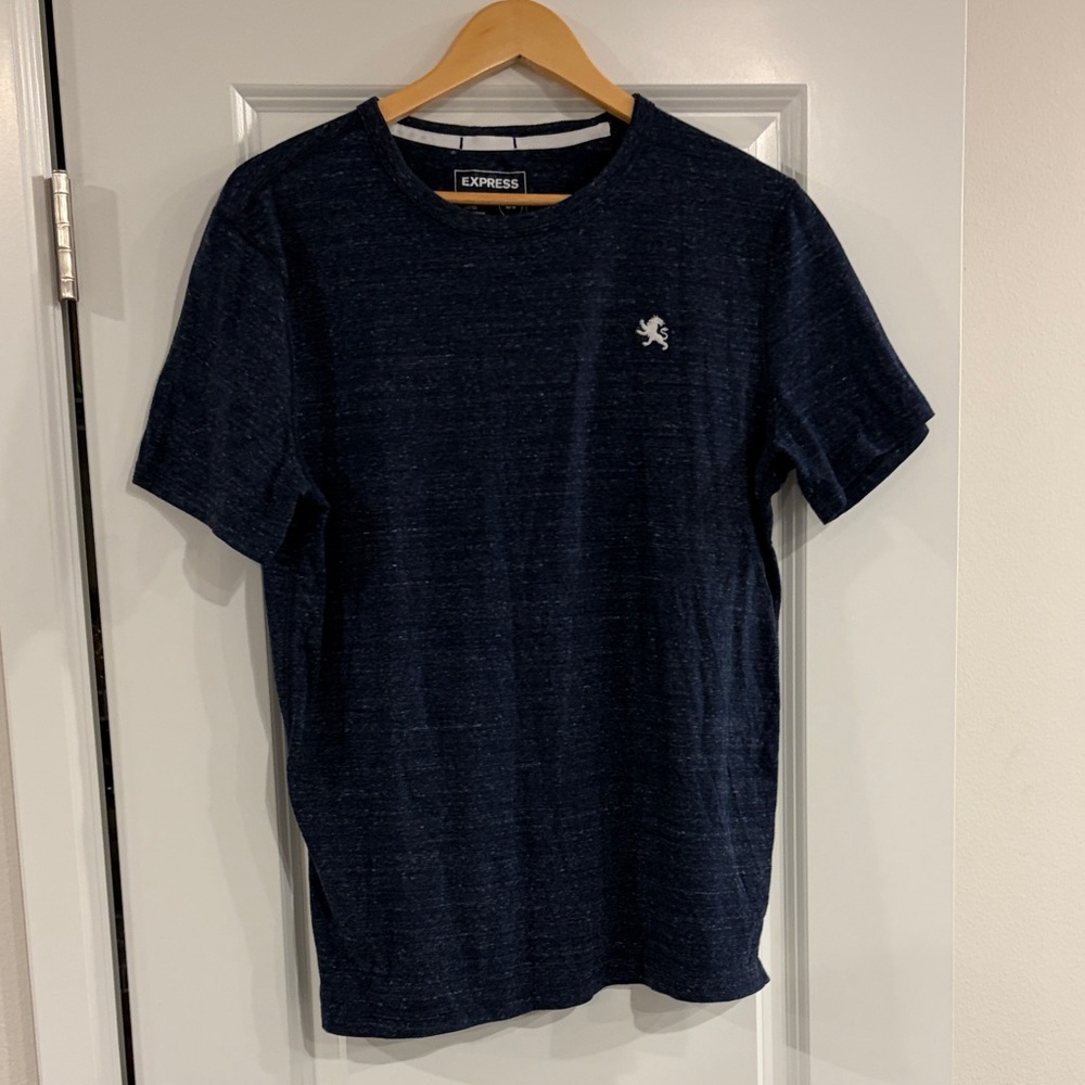 Express Men's Dark Blue Short Sleeve Tee